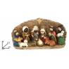 Crêche de 9cm avec cabane en résine - 10 personnages