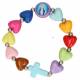 Bracelet s/élastique multicolore coeurs enfants