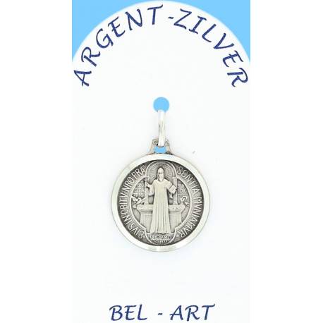 Medaille Zilver H Benedictus 18 mm 