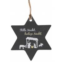 Etoile A Suspendre Ardoise 9.5 X 10.7 Cm "Stille Nacht"