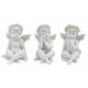 Ange blanc et or 7.5 cm 3 / set