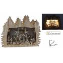 Décoration de Noël en bois avec crèche et lumière
