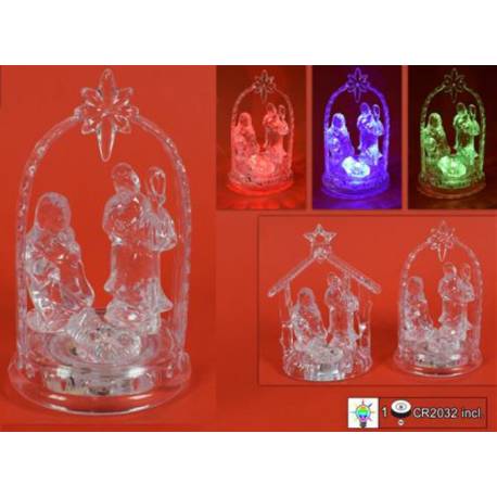 Acryl kerststal met LED verlichting 