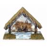 Cabane vide pour personnages de crèche de12 cm (32x18x23cm).