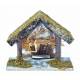 Cabane vide pour personnages de crèche de10 cm (25x13x20cm).