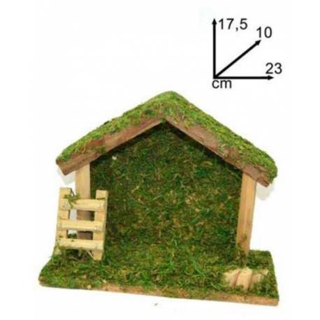 Cabane vide pour personnages de crèche de 8 cm (23 x 10 x 17.5 cm)