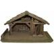 Lege kerststal met pannendak voor figuuren van 12 cm (55x30x29cm) 
