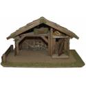 Lege kerststal met pannendak voor figuuren van 12 cm (55x30x29cm) 