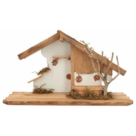 Cabane vide pour personnages de crèche de 12 – 13 cm (42X23X15cm)