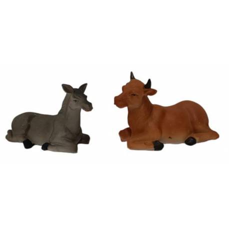 Ane + Boeuf Pour Personnages De 20 Cm