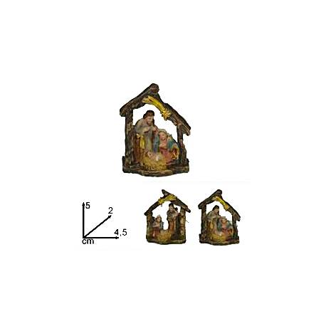 Petite crèche colorée (4.5 x 2 x 5 cm) 2 modèles assortis