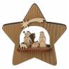 Kerststal in een houten ster H 12 cm 