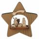 Kerststal in een houten ster H 12 cm 