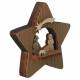 Kerststal in een houten ster H 12 cm 