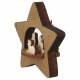 Kerststal in een houten ster H 12 cm 