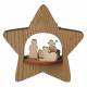 Kerststal in een houten ster H 12 cm 