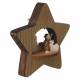 Kerststal in een houten ster H 12 cm 