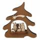 Kerststal met houten kerstboom H 12 cm 