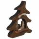 Kerststal met houten kerstboom H 12 cm 