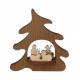 Kerststal met houten kerstboom H 12 cm 
