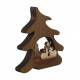 Kerststal met houten kerstboom H 12 cm 