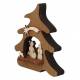 Kerststal met houten kerstboom H 12 cm 