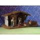 Crèche de Noël : cabane + 10 personnages de 9 cm (42x25x18cm)