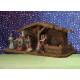 Crèche de Noël : cabane + 10 personnages de 9 cm (42x25x18cm)