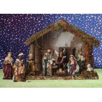 Kerststal + 11 Figuren 9 cm (25x12.5x20cm) 