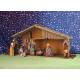 Kerstset : stal (52x19x23cm) met 10 figuren van 12 cm 