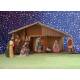 Crèche de Noël : cabane + 10 personnages de 12 cm (52x19x23cm)