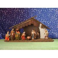 Kerstset : stal (50x26x26cm) 11 figuren 12 cm 