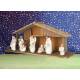 Crèche de Noël : cabane + 11 personnages de 12 cm (52x19x23cm)