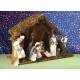 Crèche de Noël : cabane + 10 personnages de 15cm (42 X 19 X 30 Cm)