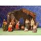Crèche de Noël : cabane + 11 personnages de 15cm (42 X 19 X 30 Cm)