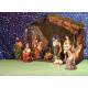 Crèche de Noël : cabane + 11 personnages de 15cm (42 X 19 X 30 Cm)