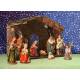 Crèche de Noël : cabane + 11 personnages de 15cm (42 X 19 X 30 Cm)