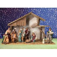 Kerstset : stal (50x26x31cm) 11 figuren 15 cm 