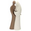 Heilige Familie in hars wit en bruin 26 cm 