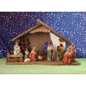 Crèche de Noël : cabane + 11 personnages 15 cm