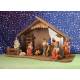 Crèche de Noël : cabane + 11 personnages 15 cm