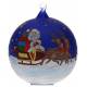 Boule De Noel Bleu Avec Pere Noel Diam 11 Cm Ass 2
