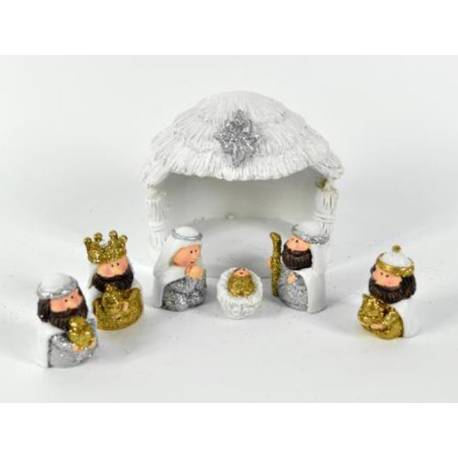 Kerststal + 6 Fig 05 Cm 