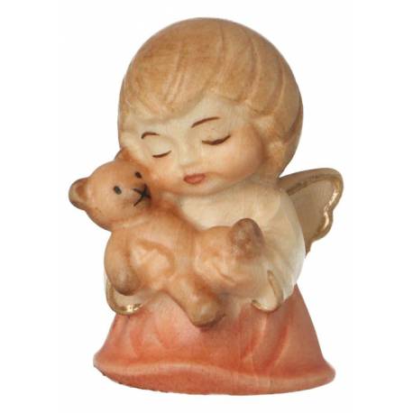 Ange avec ours en peluche - 4 cm couleur