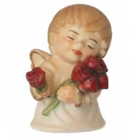 Engel met bloemen - 4 cm gekleurd 