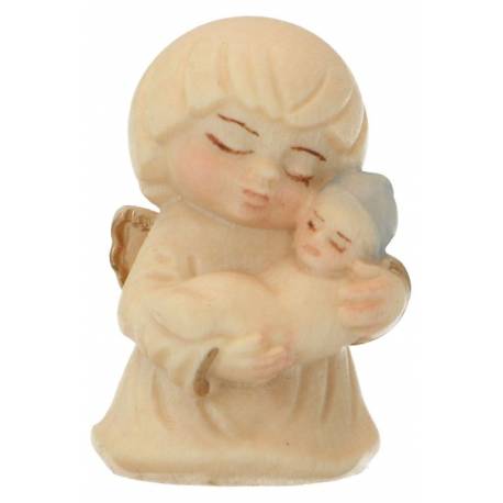 Engel met kind - 4 cm blauw 