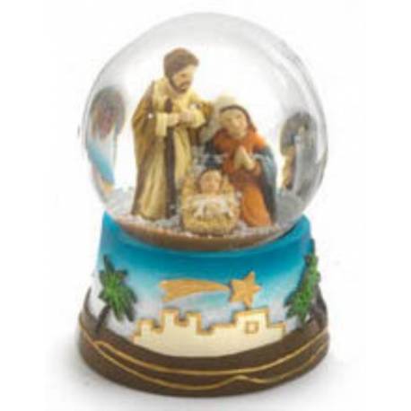 Boule de neige avec nativite - hauteur 9.2 cm