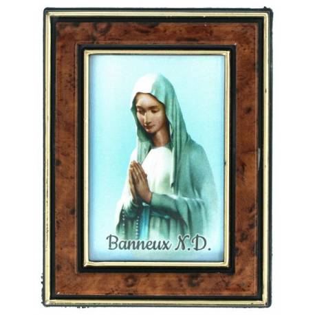 Cadre Imit.Bois 6 X H8 cm Vierge Banneux
