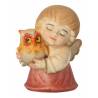 Ange avec hibou - 4 cm couleur