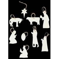 Crèche en porcelaine blanche à suspendre